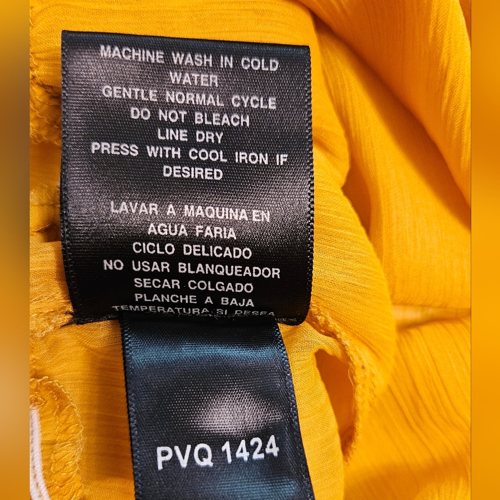 Parallel Yellow Sheer Ruffle Blouse - Picture 5 of 6